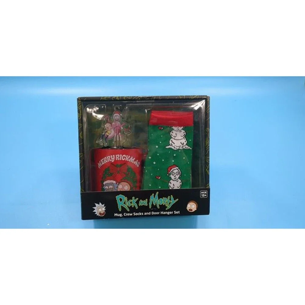 Rick and Morty Gift Set Merry Rickmas 3 Piece Mug, Socks, Ornament Christmas